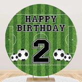 Aperturee - Circle Football Field Stripe 2nd Birthday Backdrop